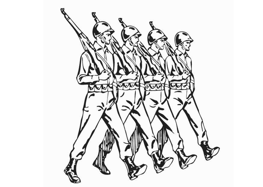 Dibujo para colorear soldados