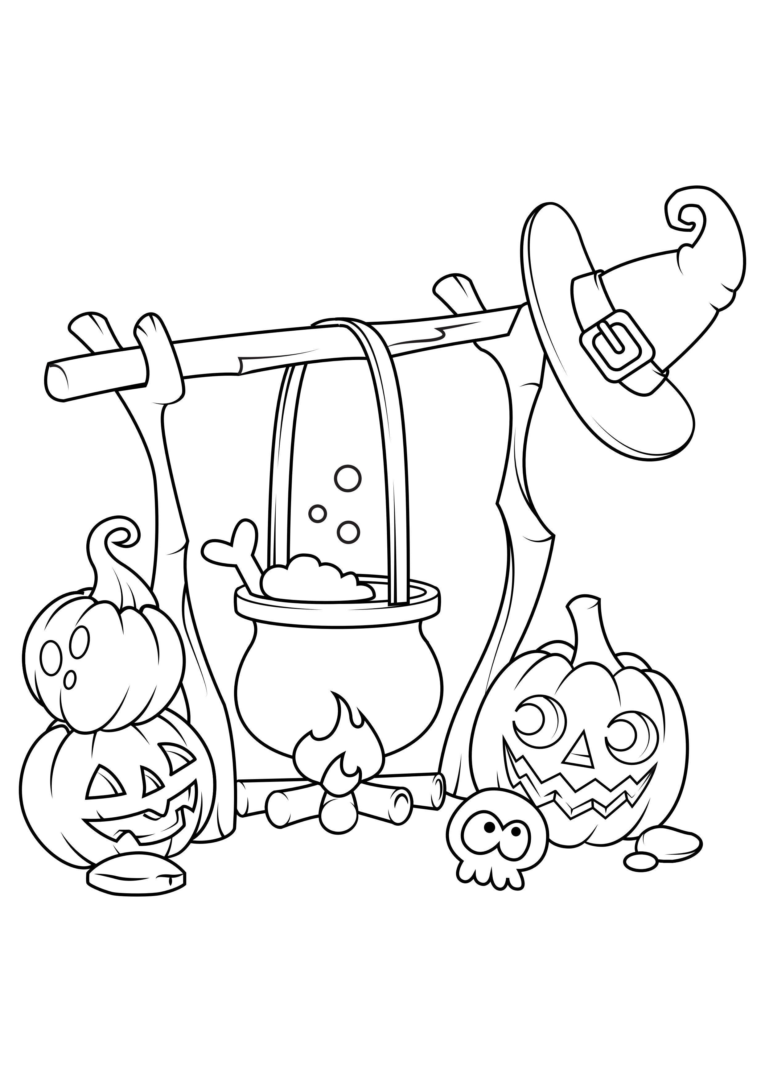 Dibujo para colorear sopa de bruja