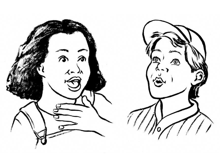 Dibujo para colorear sorprendido