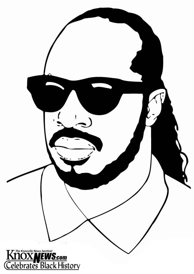 Dibujo para colorear stevie wonder