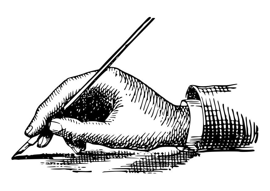 Dibujo para colorear sujetar un bolA­grafo