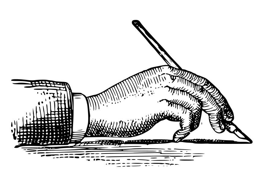 Dibujo para colorear sujetar un bolA­grafo