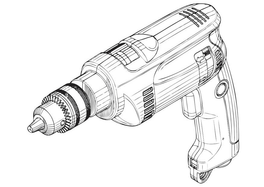 Dibujo para colorear taladro