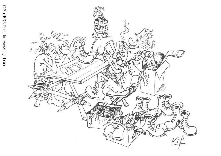 Dibujo para colorear tarde de juegos