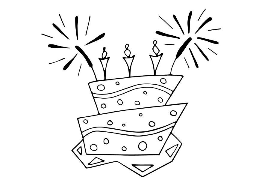 Dibujo para colorear tarta