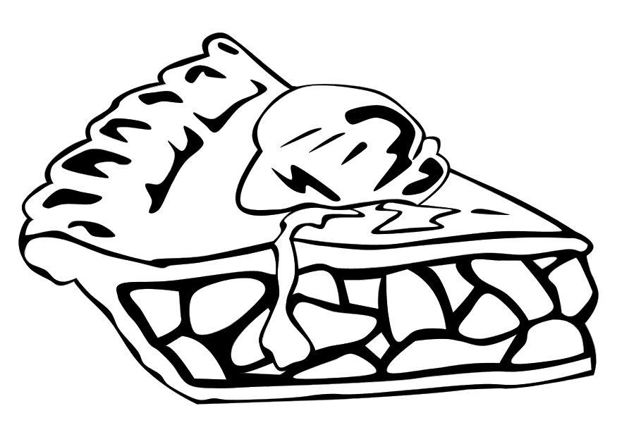 Dibujo para colorear tarta de manzana