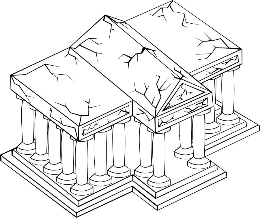 Dibujo para colorear templo