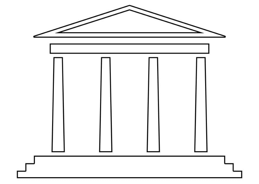 Dibujo para colorear templo