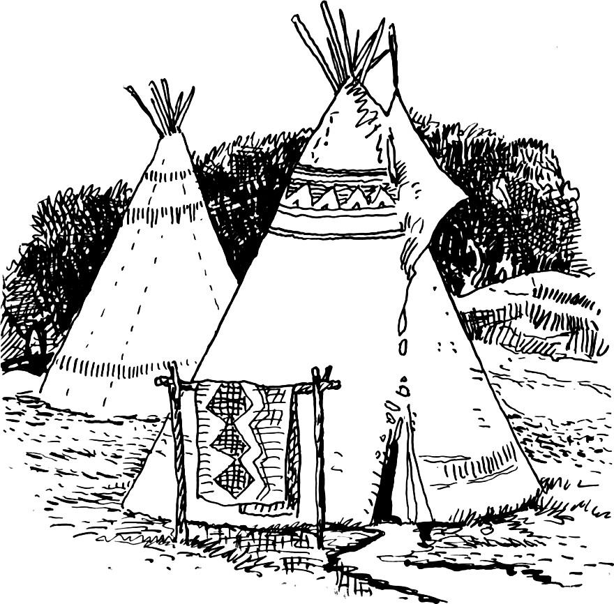 Dibujo para colorear tipi 
