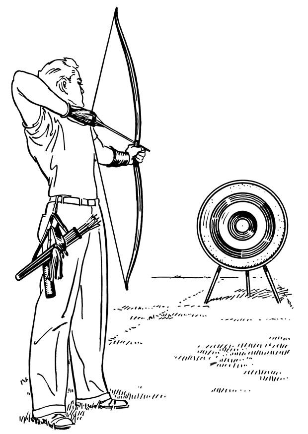 Dibujo para colorear tiro con arco