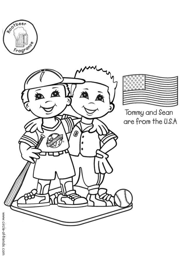 Dibujo para colorear tommy y sean de los eeuu