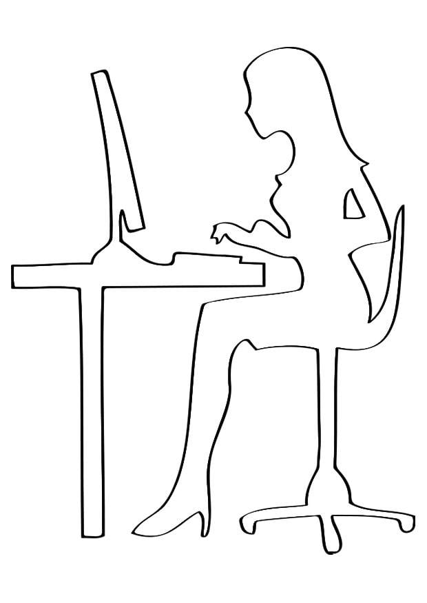 Dibujo para colorear trabajo de oficina 