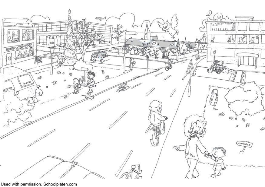 Dibujo para colorear trA¡fico