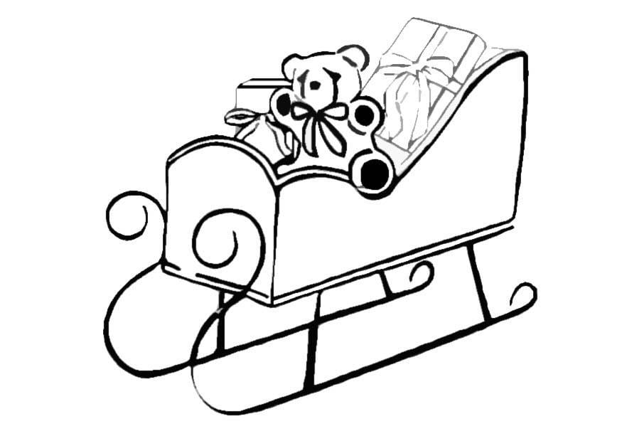 Dibujo para colorear trineo