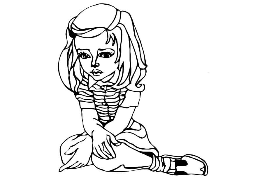 Dibujo para colorear tristeza - aislamiento