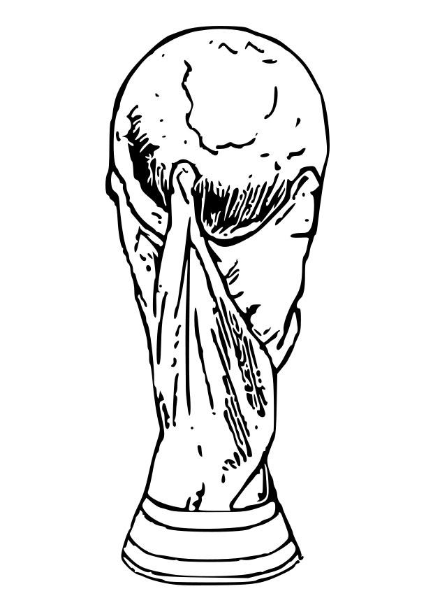 Dibujo para colorear trofeo de la copa del mundo