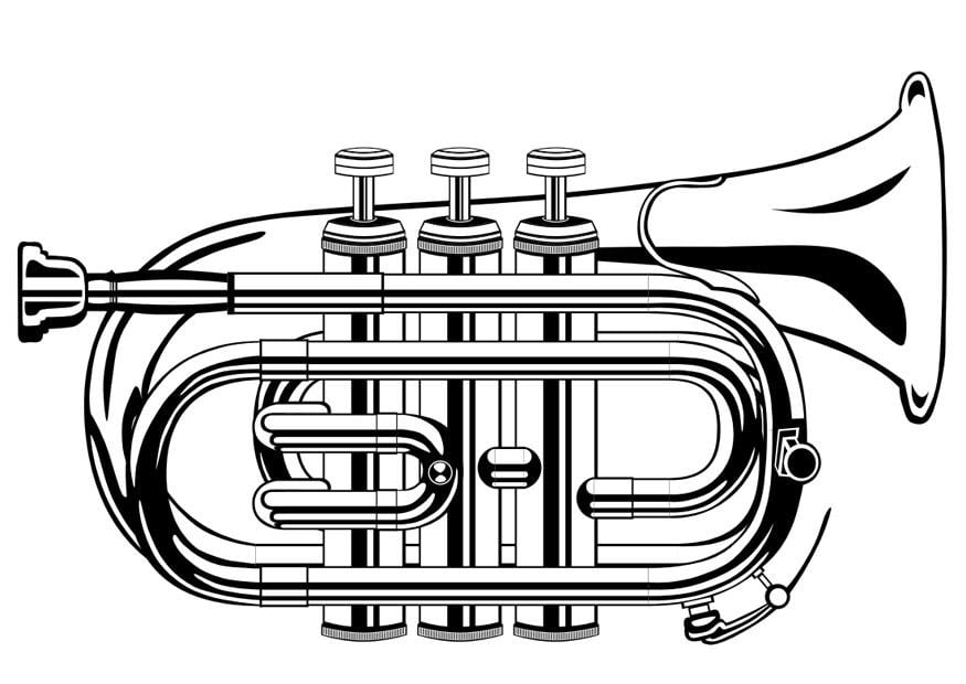 Dibujo para colorear trompeta