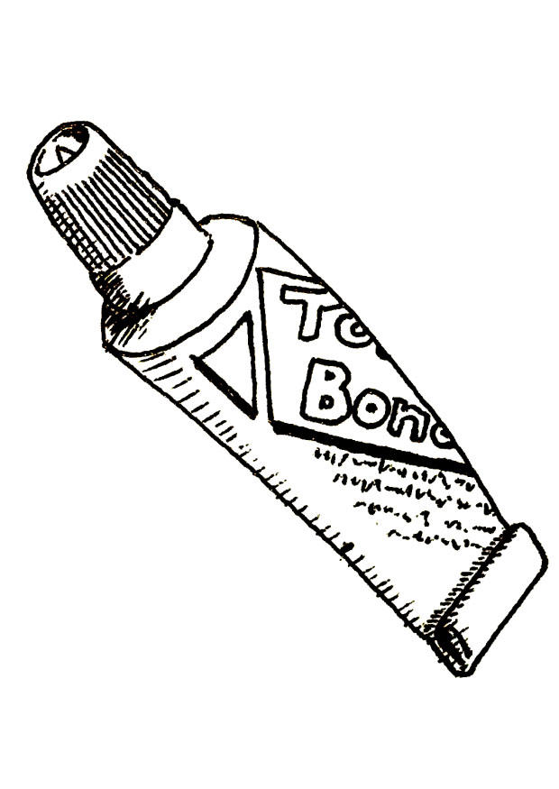Dibujo para colorear tubo de pegamento