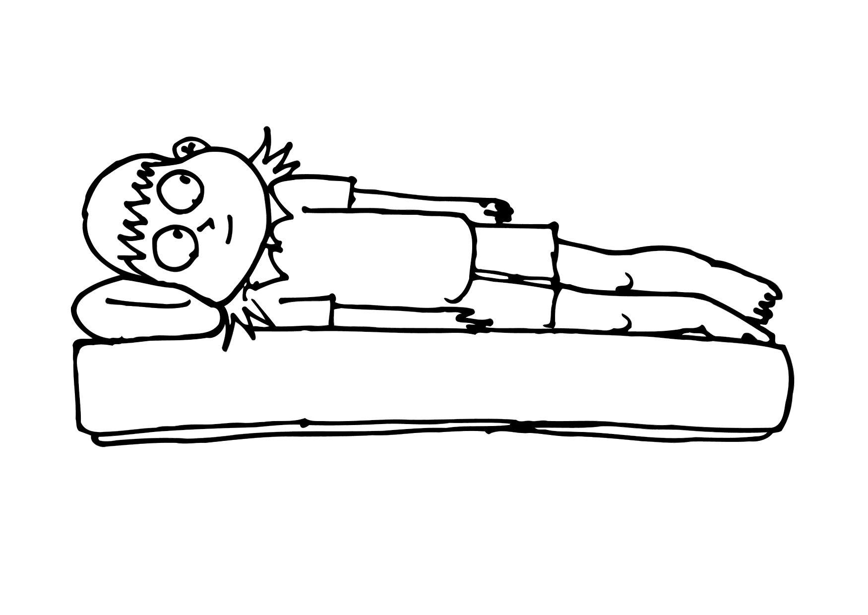 Dibujo para colorear tumbarse de lado