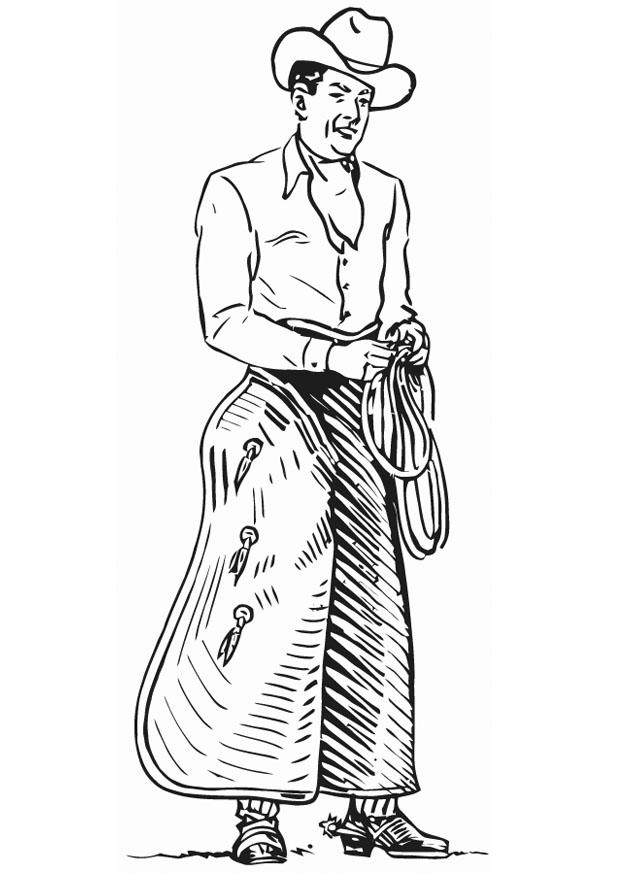 Dibujo para colorear vaquero