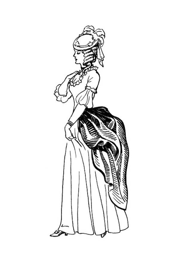 Dibujo para colorear vestido - corset