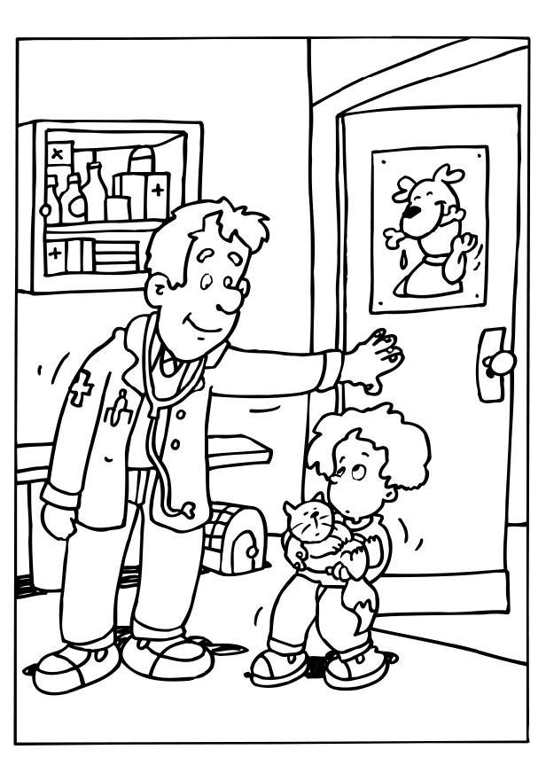 Dibujo para colorear veterinario