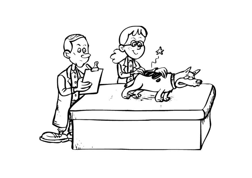 Dibujo para colorear veterinario