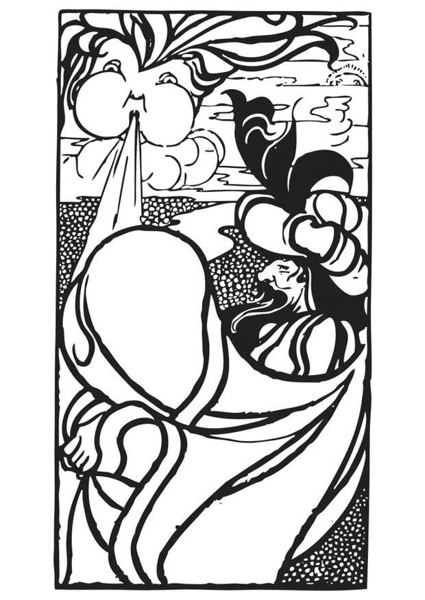 Dibujo para colorear viento