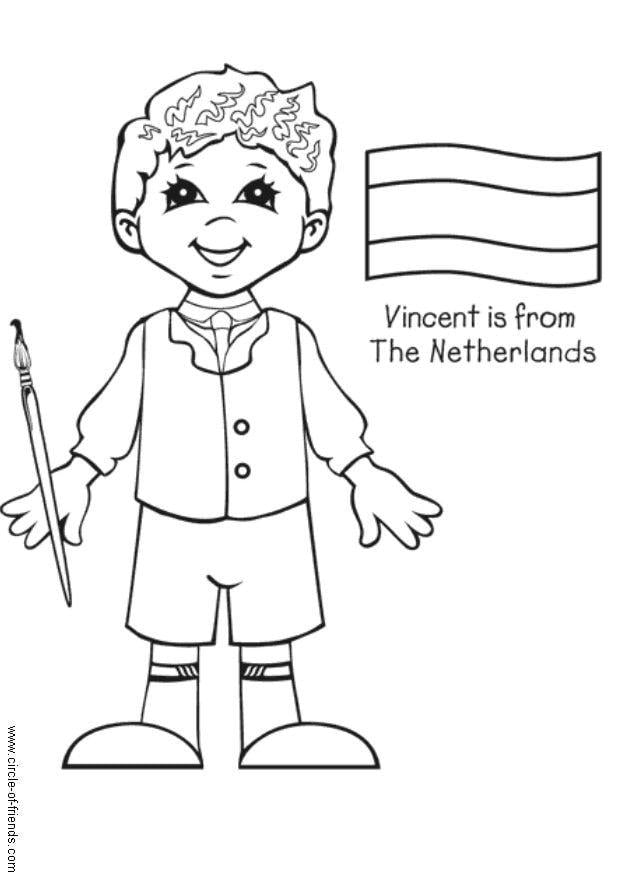Dibujo para colorear vincent de holanda