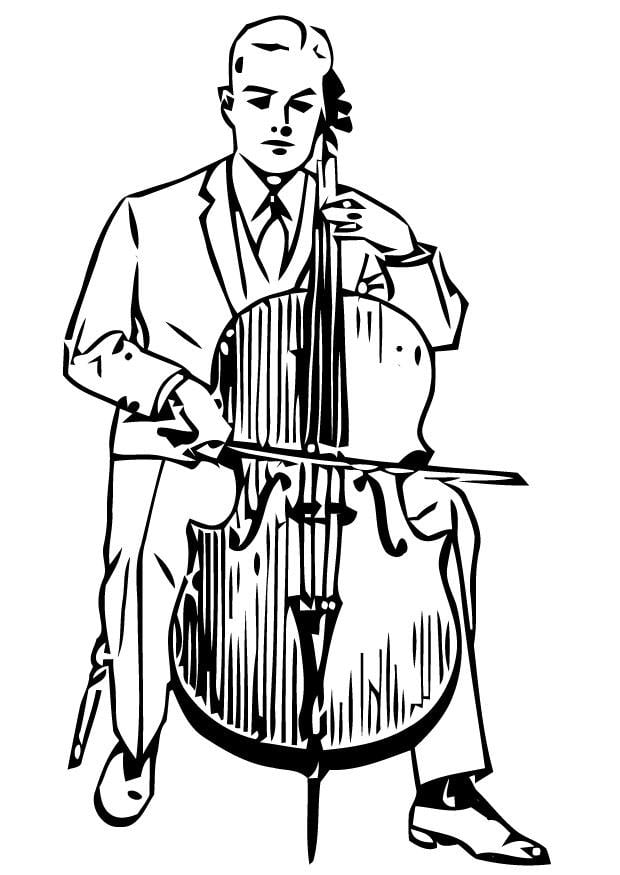 Dibujo para colorear violonchelo