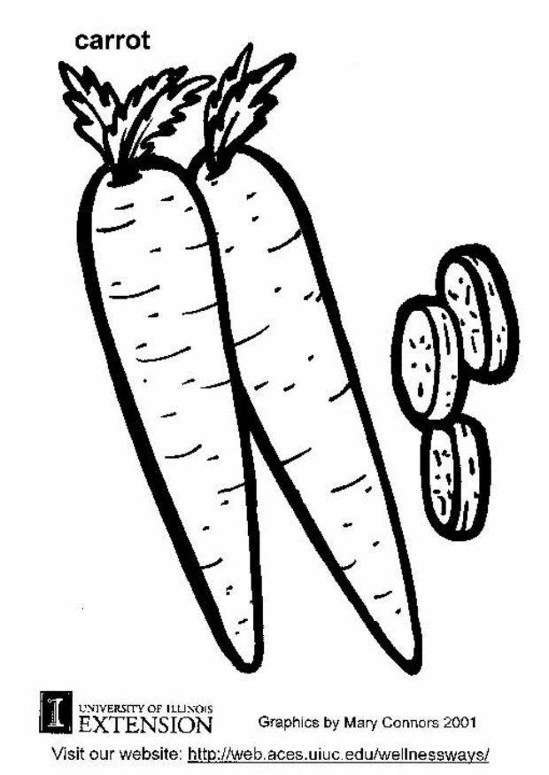 Dibujo para colorear zanahoria