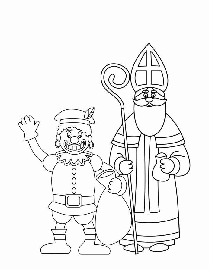 Dibujo para colorear zwarte piet y san nicolA¡s