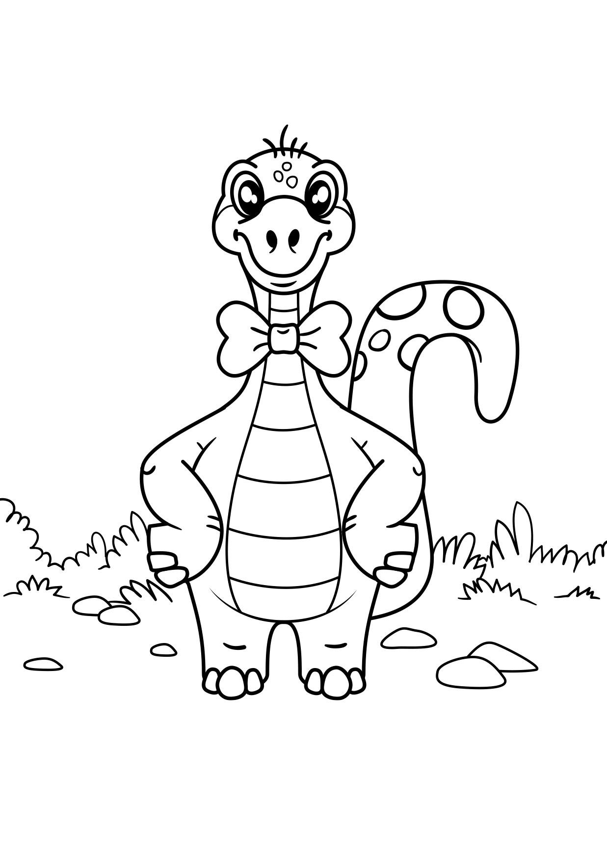 dinosaurio con arco Dibujo para colorear dinosaurio con arco
