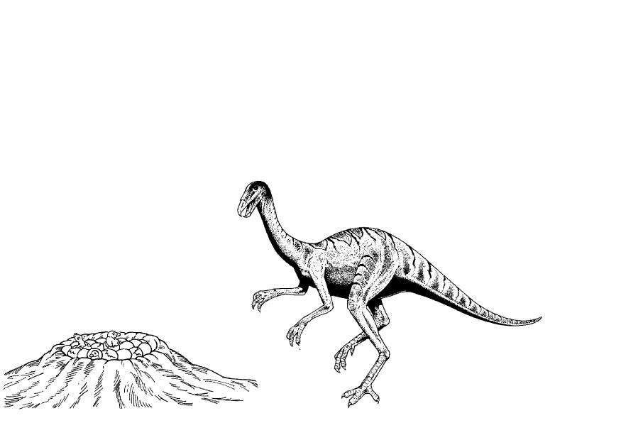 dinosaurio en nido Dibujo para colorear dinosaurio en nido