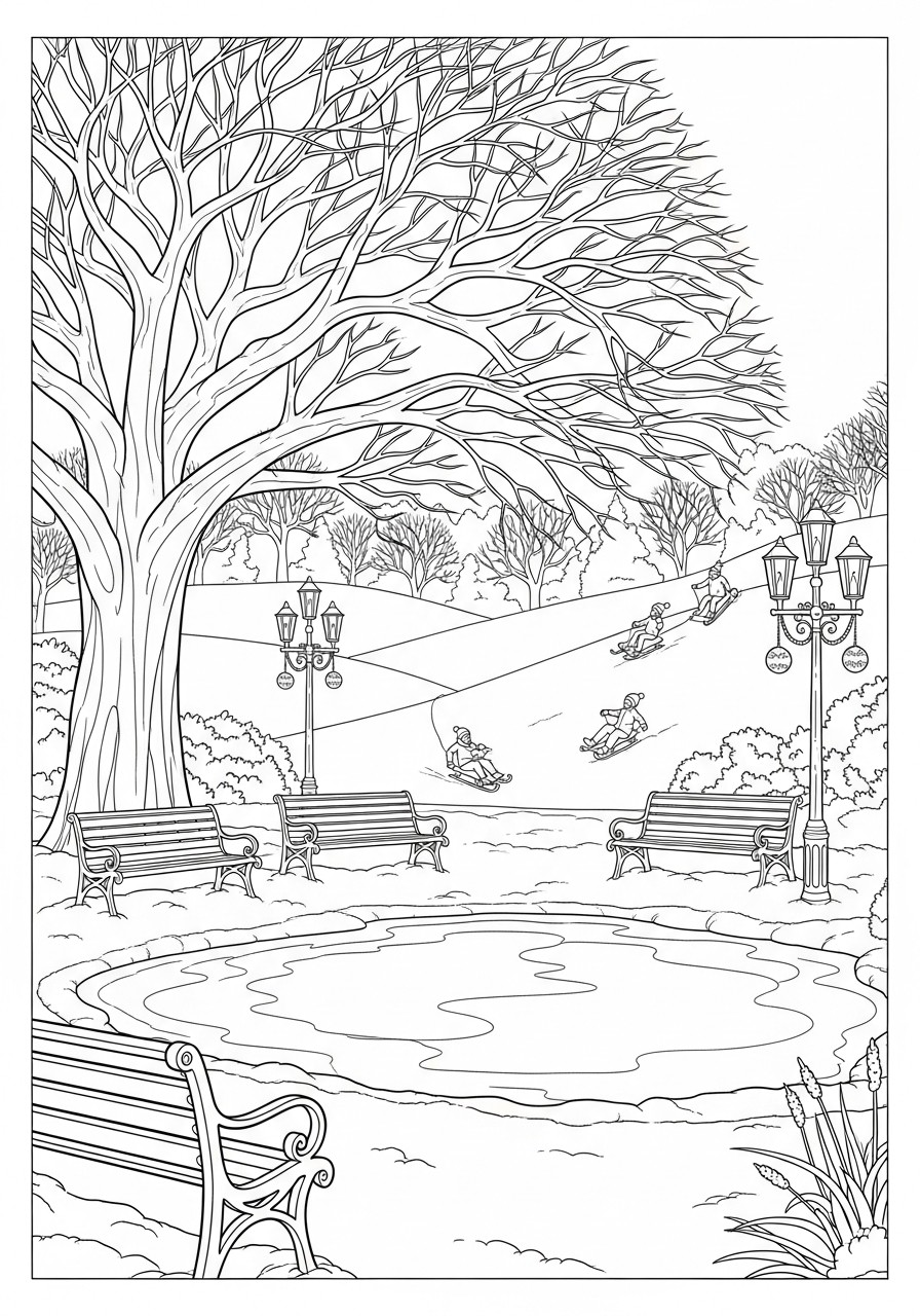 diversiA³n en el parque Dibujo para colorear diversiA³n en el parque