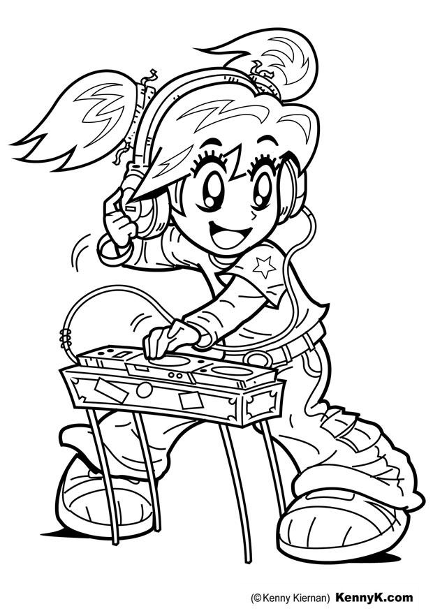 dj Dibujo para colorear dj