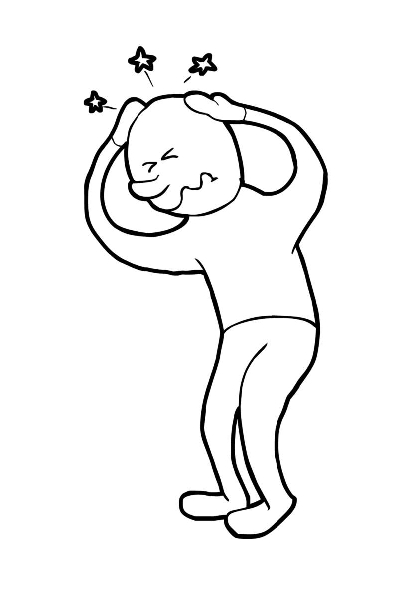 Dibujo para colorear dolor de cabeza