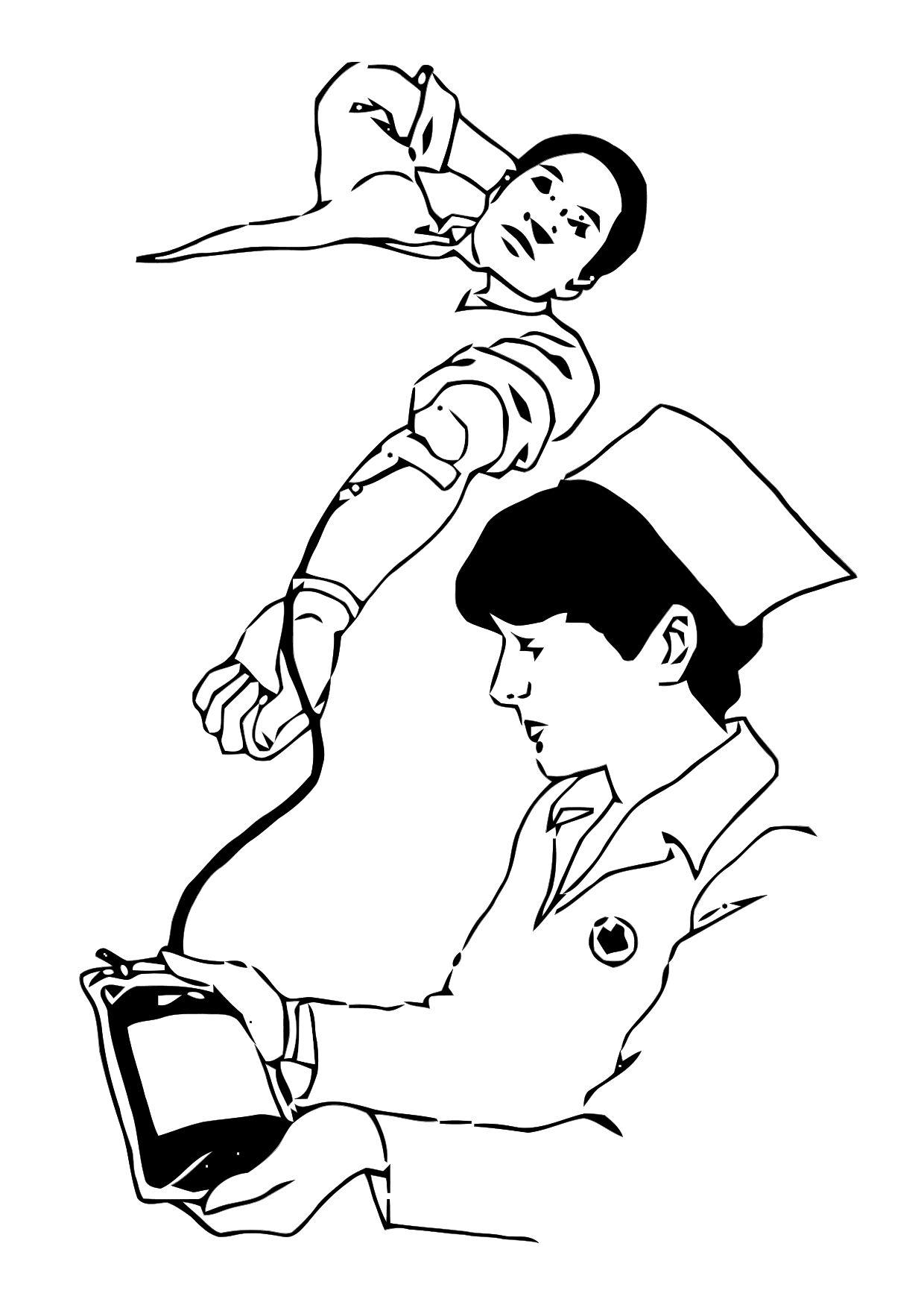 donar sangre Dibujo para colorear donar sangre
