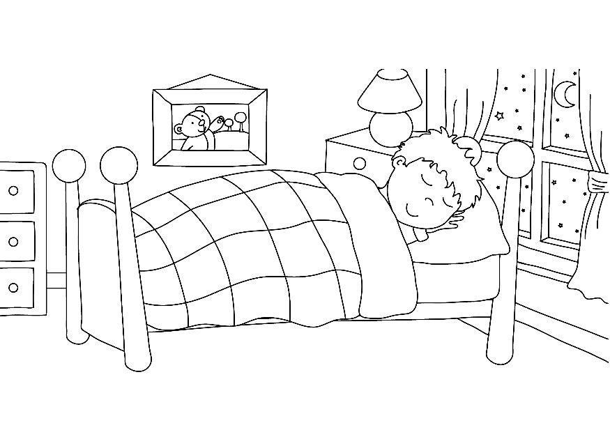 Dibujo para colorear dormir