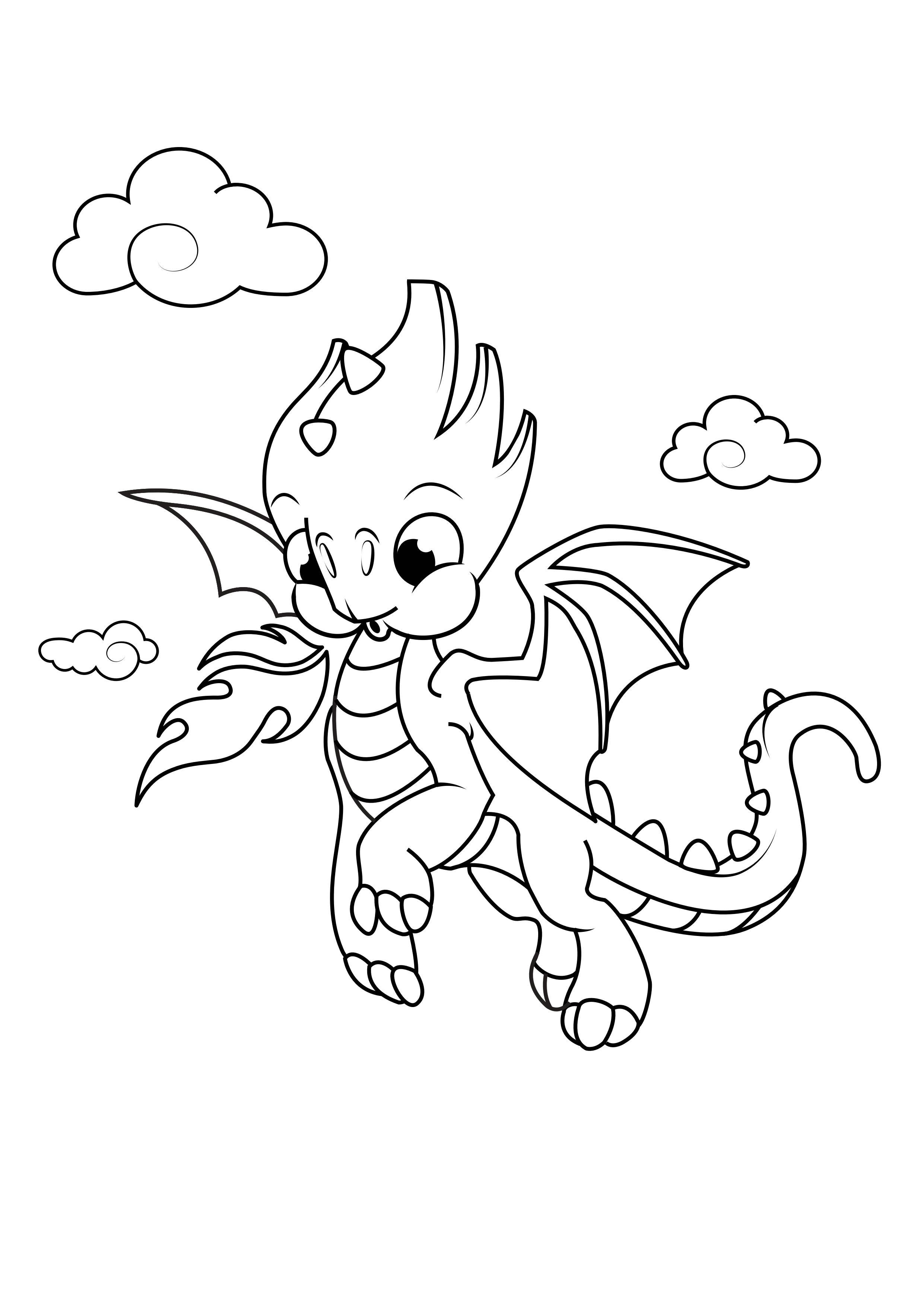 dragA³n en el cielo Dibujo para colorear dragA³n en el cielo