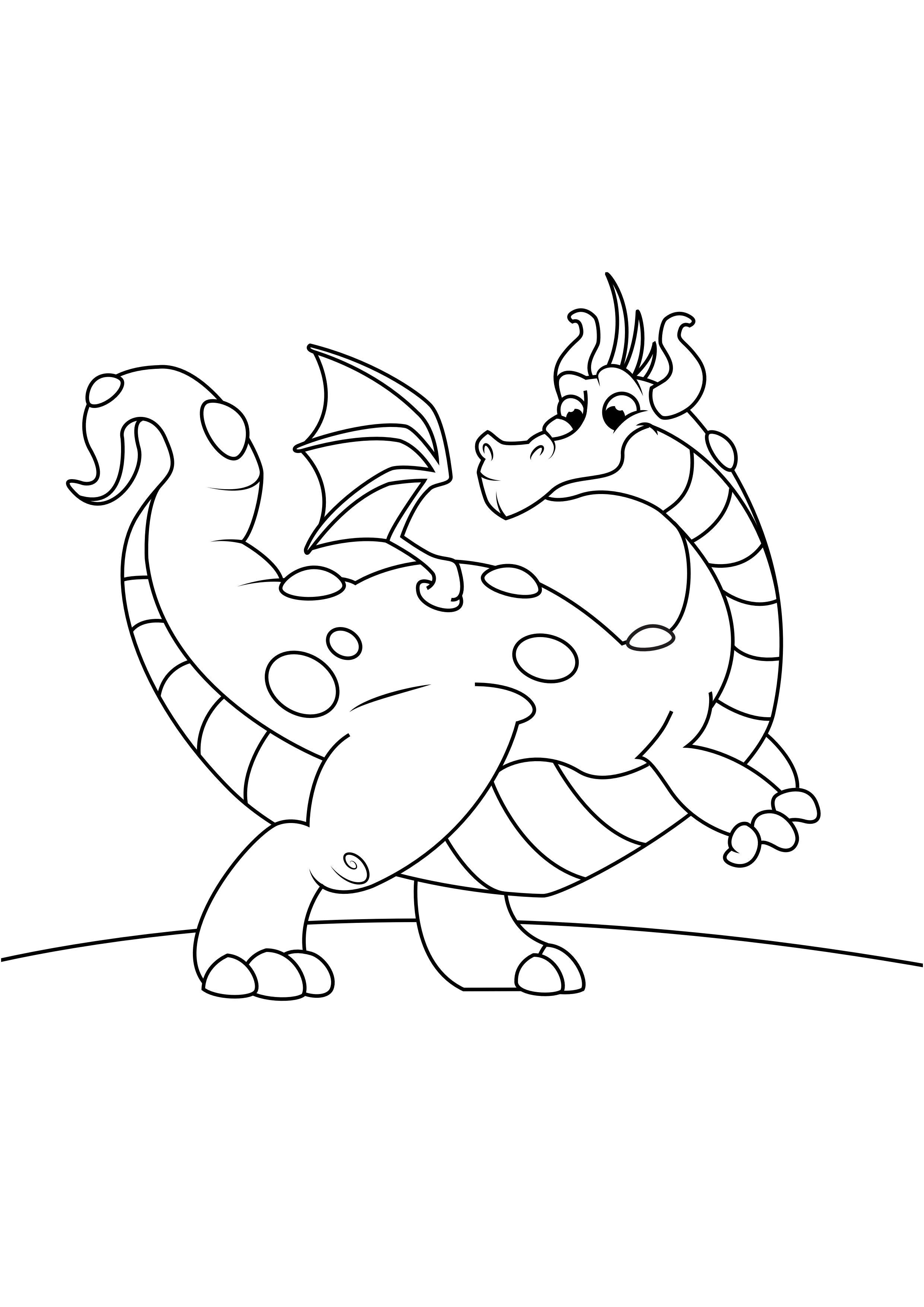dragA³n en movimiento Dibujo para colorear dragA³n en movimiento