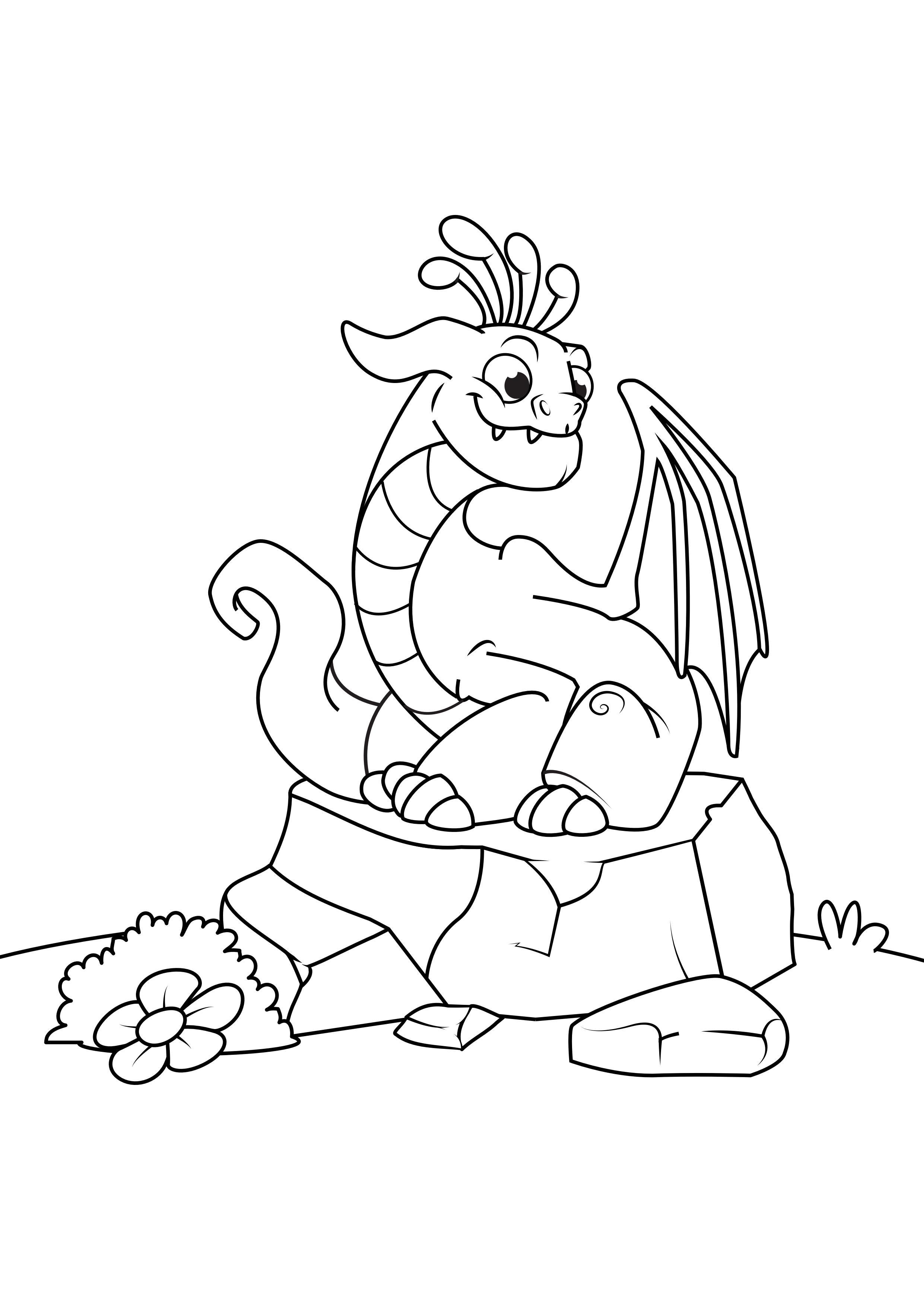 dragA³n en piedra Dibujo para colorear dragA³n en piedra