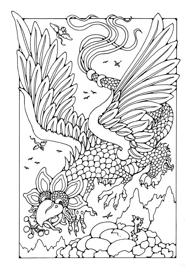 dragA³n volador Dibujo para colorear dragA³n volador