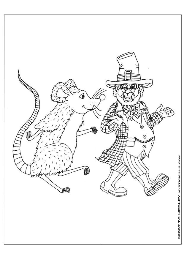 el gnomo y el ratA³n Dibujo para colorear el gnomo y el ratA³n
