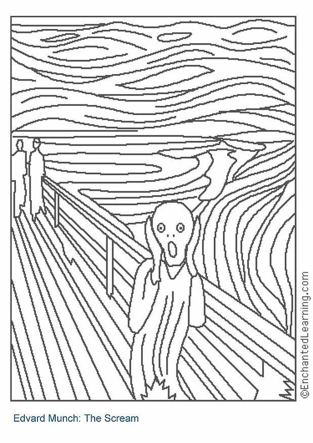 el grito Dibujo para colorear el grito