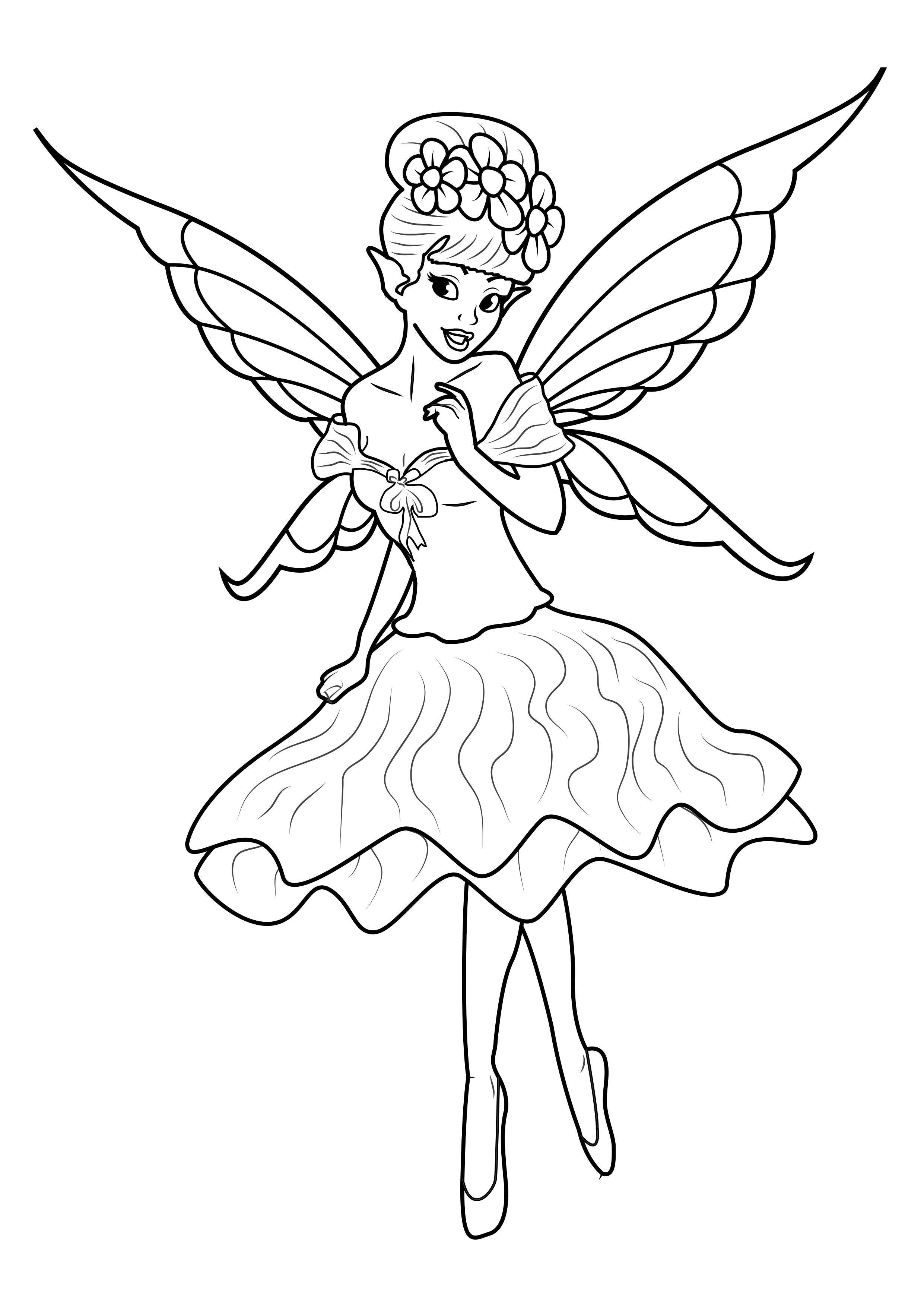 el hada va al baile Dibujo para colorear el hada va al baile