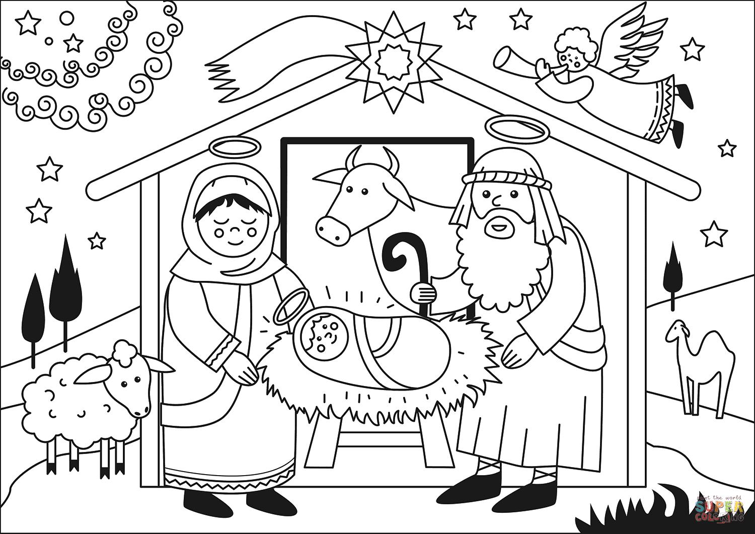 el nacimiento de jesus Dibujo para colorear el nacimiento de jesus