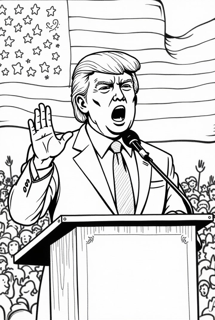 el presidente donald trump se dirige al pueblo Dibujo para colorear el presidente donald trump se dirige al pueblo