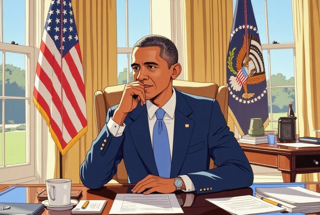 Imagen el presidente obama en la oficina oval
