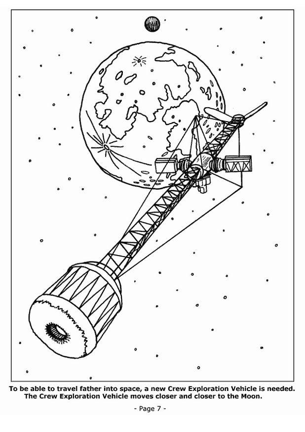 Dibujo para colorear el vuelo de exploraciA³n